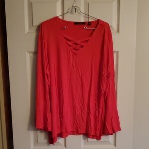 Cyrus Women's Fuchsia Hot Pink Top 2X